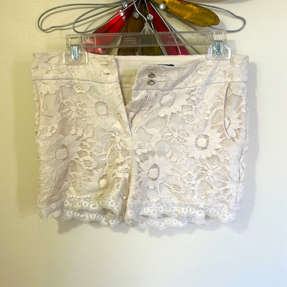 White Lace Shorts - Size Medium